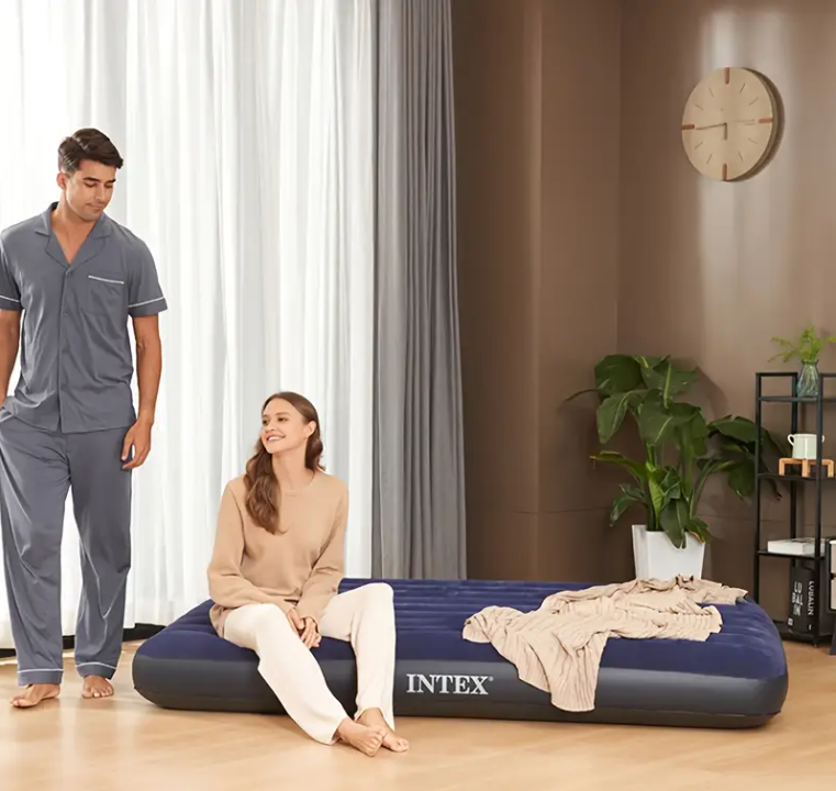 Matelas Gonflable INTEX® 1 Place avec Pompe Intégrée ( Confort & Praticité)