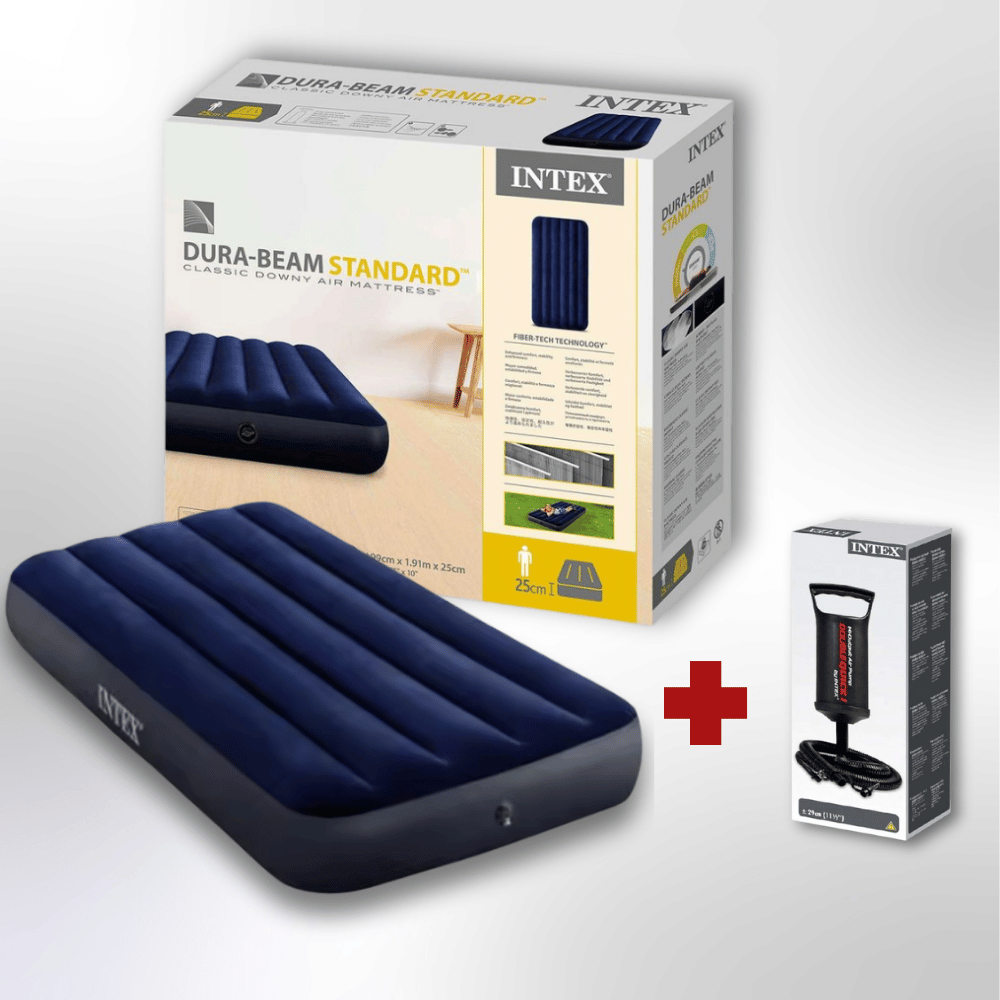 Matelas Gonflable INTEX® 1 Place avec Pompe Intégrée ( Confort & Praticité)