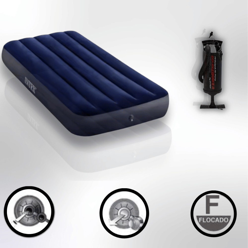 Matelas Gonflable INTEX® 1 Place avec Pompe Intégrée ( Confort & Praticité)